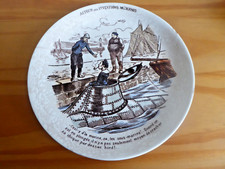 ASSIETTE PARLANTE SARREGUEMINES "autour des inventions modernes" le sous-marin 