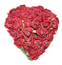 Red Tissue Roses Heart