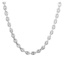 COLLIER CHAINE MAILLE GRAIN DE CAFE ARGENTE ACIER INOXYDABLE SANS NICKEL HOMME