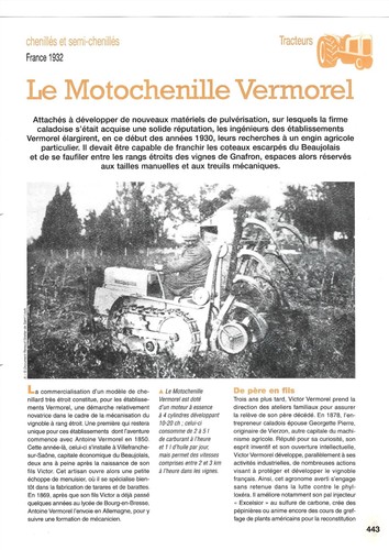 Tracteur motochenille vermorel - tracteur,