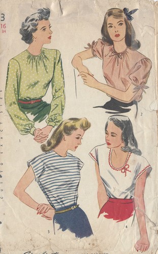 Patron couture vintage - de, 1944