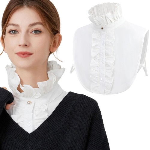 Blanc faux col chemise - col, femme