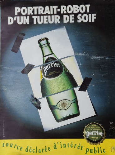 Affiche publicitaire perrier - publicitaire,