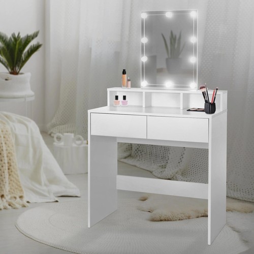 Coiffeuse avec miroir led - avec,