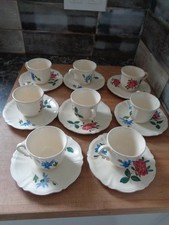 Service à café  8 tasses et 8 soucoupes Digoin Sarreguemines Modèle 9204 -Fleurs