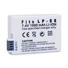 Battery AKKU forCanon EOS 550D 600D 650D 700D X4 X5 X6i X7i T2i, 1500mah LPE8