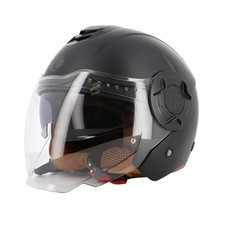Casque jet trendy jt-406 dv noir mat/marron t6 3-64 xxl - ce 22-06