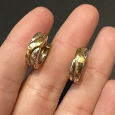 Ancienne Paire De Boucle D’oreille Plaquer Or Createur Créole