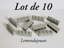 Lot de 10 Briques Lego 3010 Brick 1x4 Old Light Gray 4x1 Gris Clair Brique