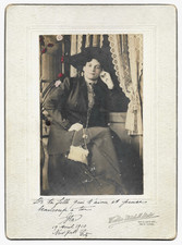 Portrait femme élégante bourgeoise peinte - Photo ancienne Walter Mitchell NYC