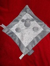 Doudou Plat Attache Tétine Mouton Gris Blanc Fleur Quax