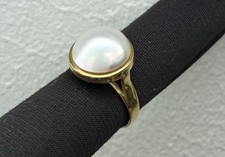 bague or 18 carats Perle De