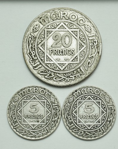 Maroc francs argent 1352 - maroc,