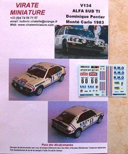 V134 ALFA SUD TI DOMINIQUE PERRIER RALLYE MONTE CARLO 1983 DECALS VIRATE AU 1/43