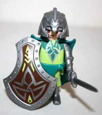 PLAYMOBIL 4147 CHEVALIER VERT BOUCLIER ROCHER DU DRAGON MOYEN AGE