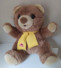 peluche Grumly l'ours qui grogne Jemini 1998 peluche écharpe jaune plush