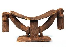 Art Africain Tribal - Superbe Appui Nuque Dogon - Patine Crouteuse - 29,5 Cms
