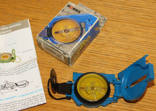 vintage BOUSSOLE en METAL 4001 konus blue military HAPPY COMPASS 8002620040017