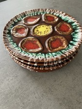 6 assiettes à Huîtres Vintage 