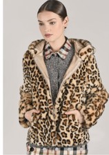 Weill Blouson Veste 38 40 léopard fausse fourrure Très B État  -VAL 680e