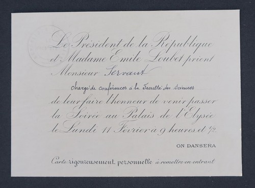 Carte invitation 1903