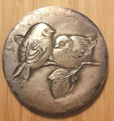 Médaille deux oiseaux plante - mÉdaille,