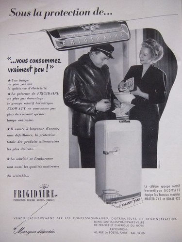 Publicité 1952 frigidaire - publicitÉ,