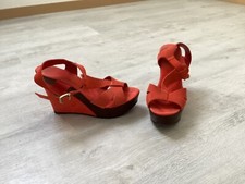 Compensées TEXTO pointure 40 daim corail orange bon état 