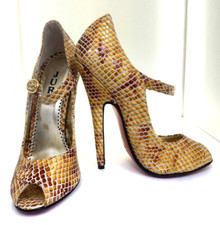 15 cm 37 Sexy sky high heels peeptoe 150mm pumps JURY - Italian Heels vero cuoio