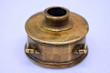 Encrier Rond En Laiton Antique Original Ancien Fait Main Art Indien Collection