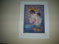  TOFFOLI  LOUIS   LITHOGRAPHIE  ( LA MARCHANDE D'ANANAS)