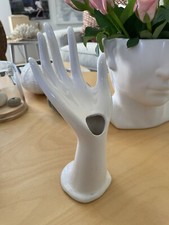 Main baguier Soliflore JMR en céramique Blanc  Vintage Déco