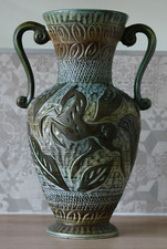 VASE A ANSES H. BEQUET STYLE ART DECO - CIRCA 1960 SIGNE AU FEUTRE PAR H BEQUET