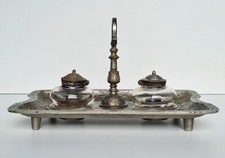 Ancien encrier bureau en fonte