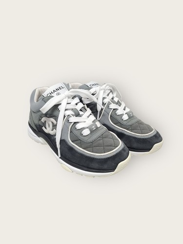 Chanel baskets daim gris - en,