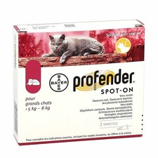 VERMIFUGE SPOT-ON POUR CHATS GRANDS DE 5 à 8 KG BOITE DE 2 PIPETTES