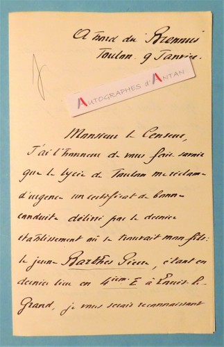 S eugène barthes - ●, l.a.s