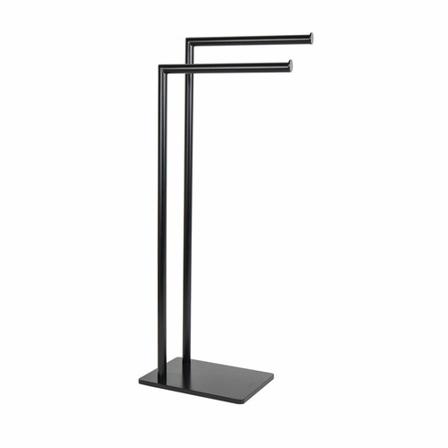 Porte serviette sur pied noir - porte-serviette,