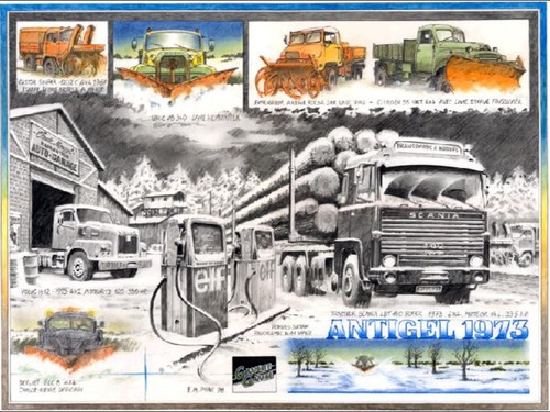 Poster camion rétro antigel - camion,