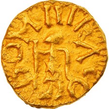 Monnaie, France, RACIO DOMINI, Triens, LAVDVLFVS Monétaire, TTB, Or