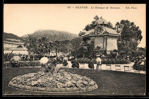Cpa menton kiosque de - cpa,