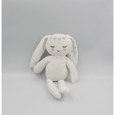 Doudou lapin blanc diadème