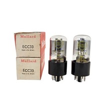 ECC33 MULLARD YELLOW PRINT NOS