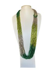 Collier Vintage Murano-  Perles en Verre Vert dégradé - Haute  Couture - 1950