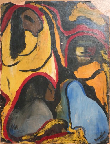 Peinture ancienne sur carton