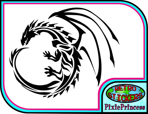 Dragon vinyle autocollant - h,