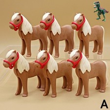 X6 Playmobil poneys brun