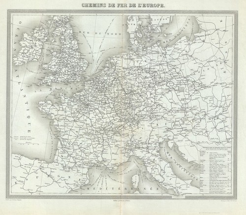 1874 tardieu map europe - map, of