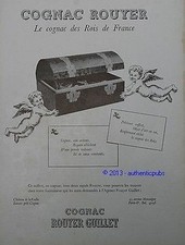 PUBLICITE COGNAC DES ROIS DE FRANCE ROUYER GUILLET ANGES DE 1950 FRENCH AD PUB
