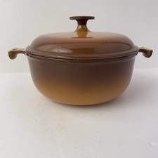 COCOTTE LE CREUSET FONTE EMAILLEE DESIGN ENZO MARI VINTAGE MAMA 20 CM Marron